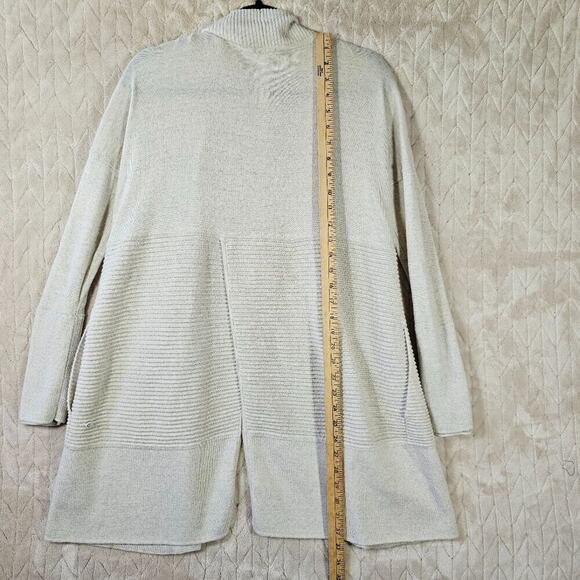Lululemon Cardigan 6 Sit In Lotus Wrap II Merino Wool Oat Split Back Open Front - Picture 6 of 6